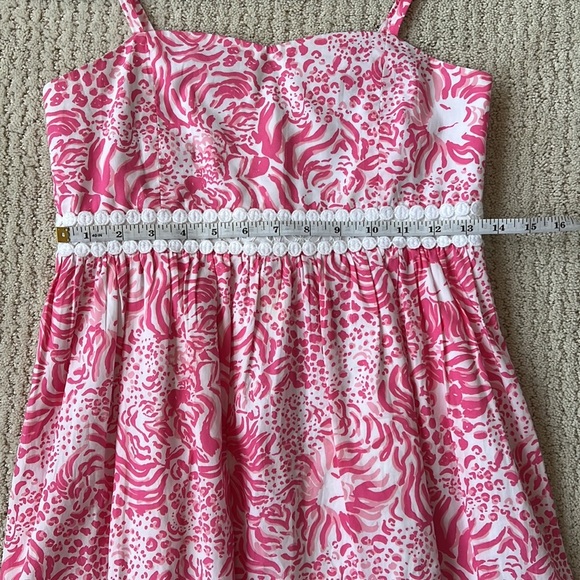 LILLY PULITZER Girls Pink Dress Lace Trim Sweetheart Neckline 14 - Picture 10 of 13